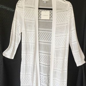 Croft & Barrow New Sweater Coat Light Open Weave M
